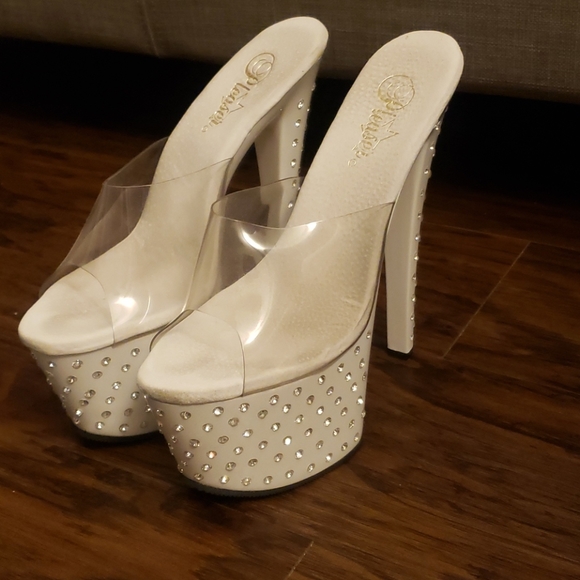 Pleaser Stardust 701 White CZ Studs Size 7 - Picture 6 of 14